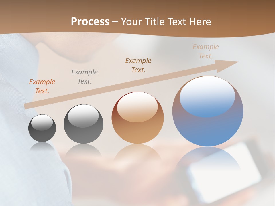 Man Adjusts His Smartphone PowerPoint Template