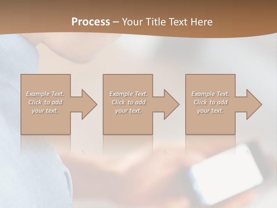 Man Adjusts His Smartphone PowerPoint Template