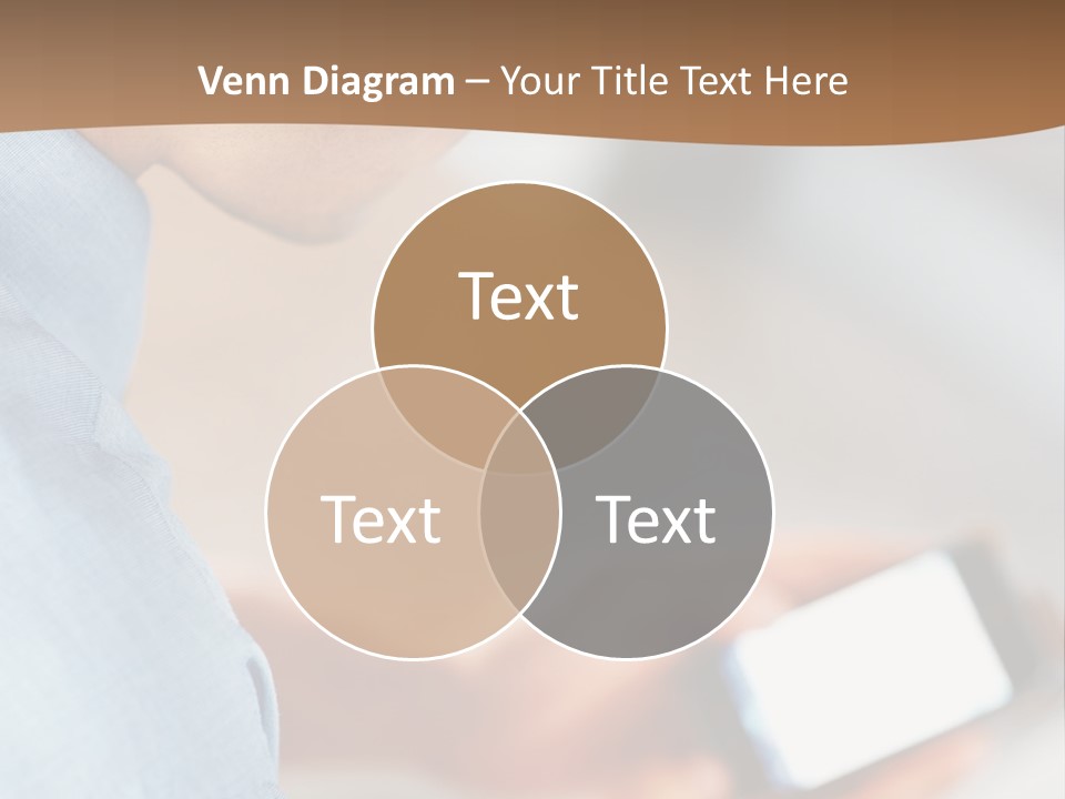 Man Adjusts His Smartphone PowerPoint Template