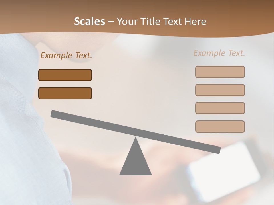 Man Adjusts His Smartphone PowerPoint Template
