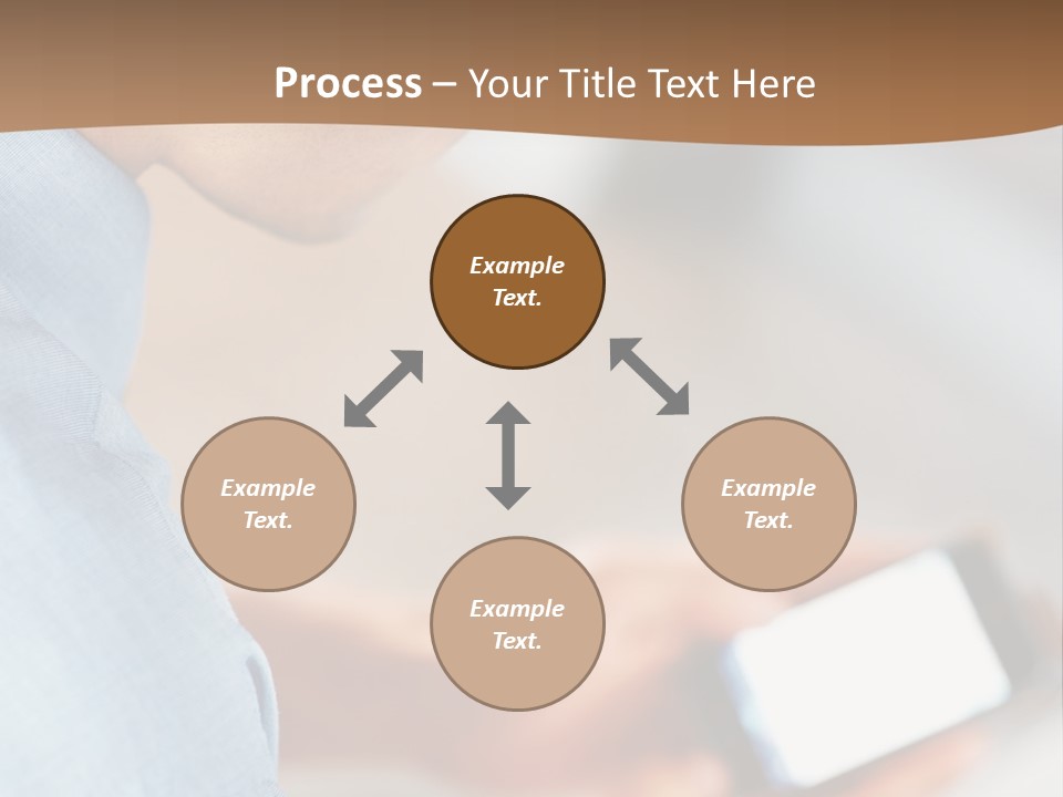 Man Adjusts His Smartphone PowerPoint Template
