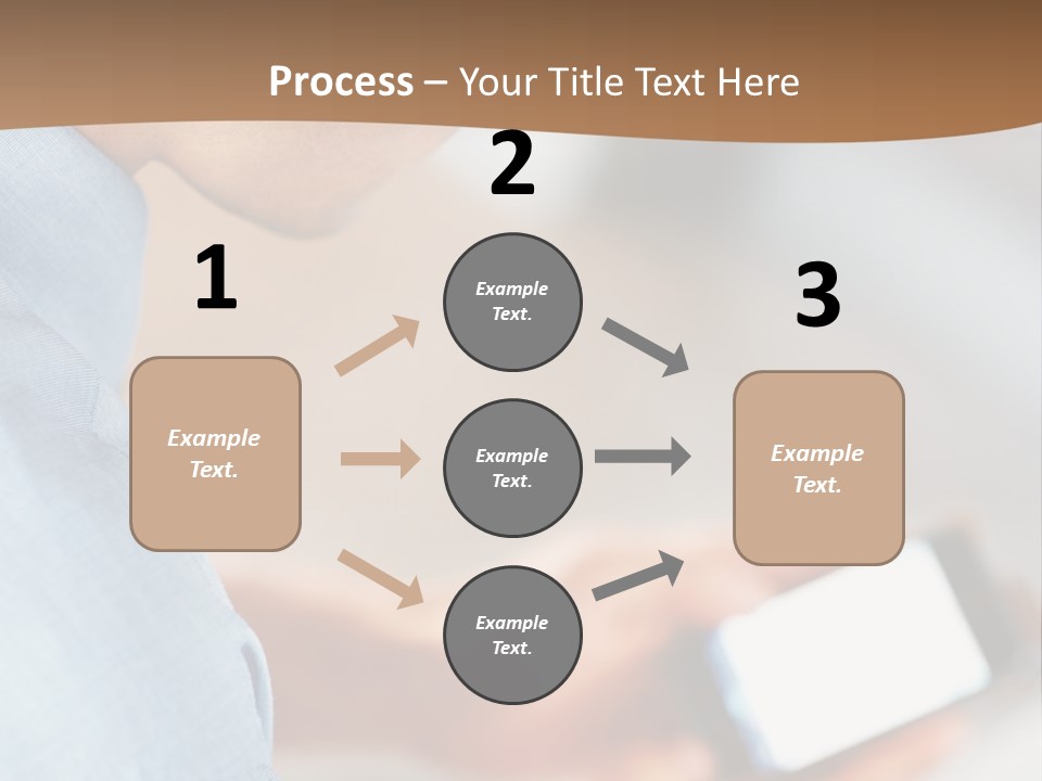 Man Adjusts His Smartphone PowerPoint Template