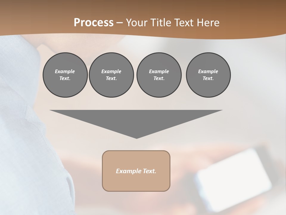 Man Adjusts His Smartphone PowerPoint Template