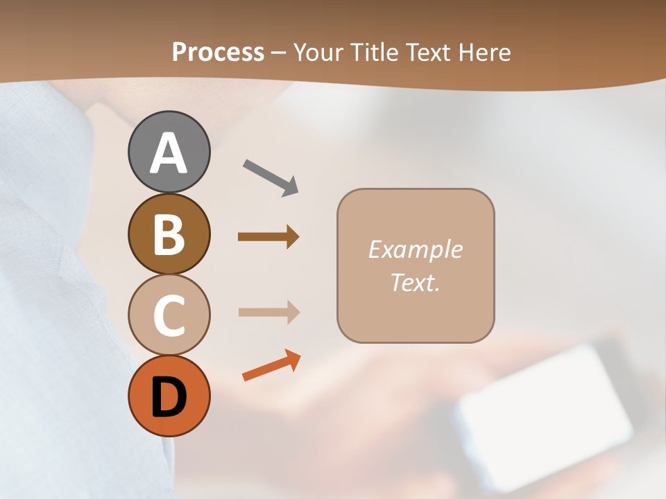 Man Adjusts His Smartphone PowerPoint Template