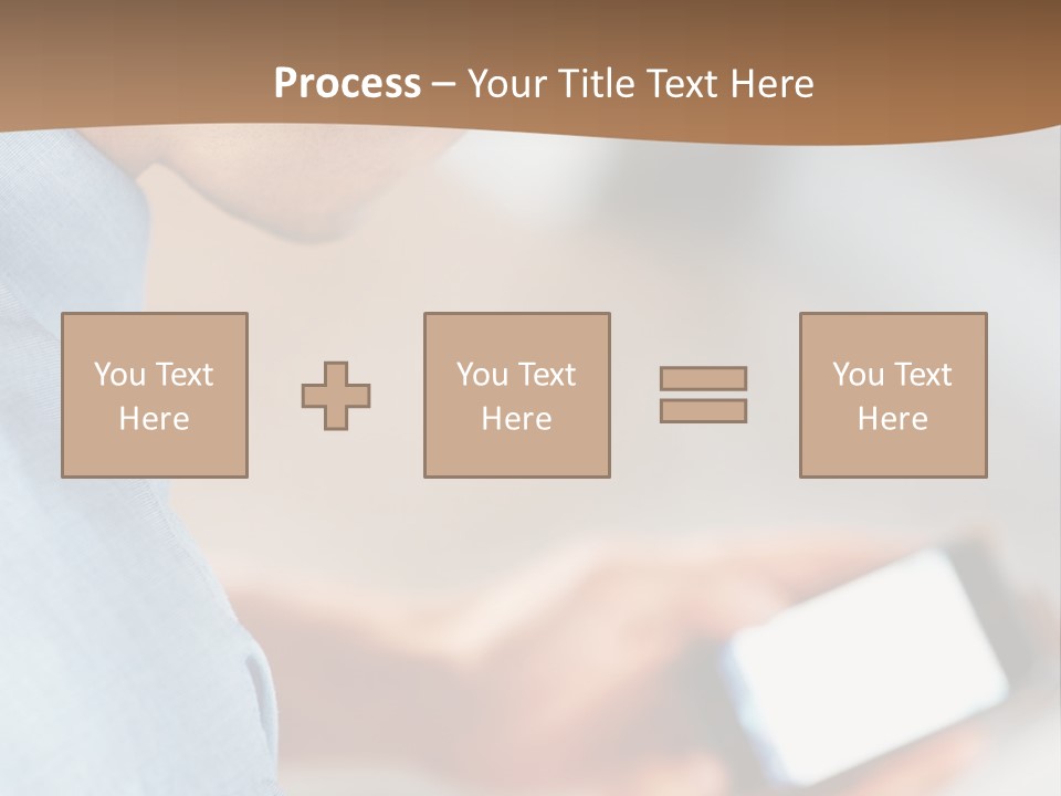 Man Adjusts His Smartphone PowerPoint Template