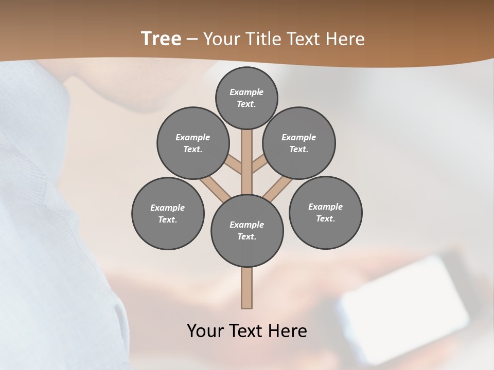 Man Adjusts His Smartphone PowerPoint Template