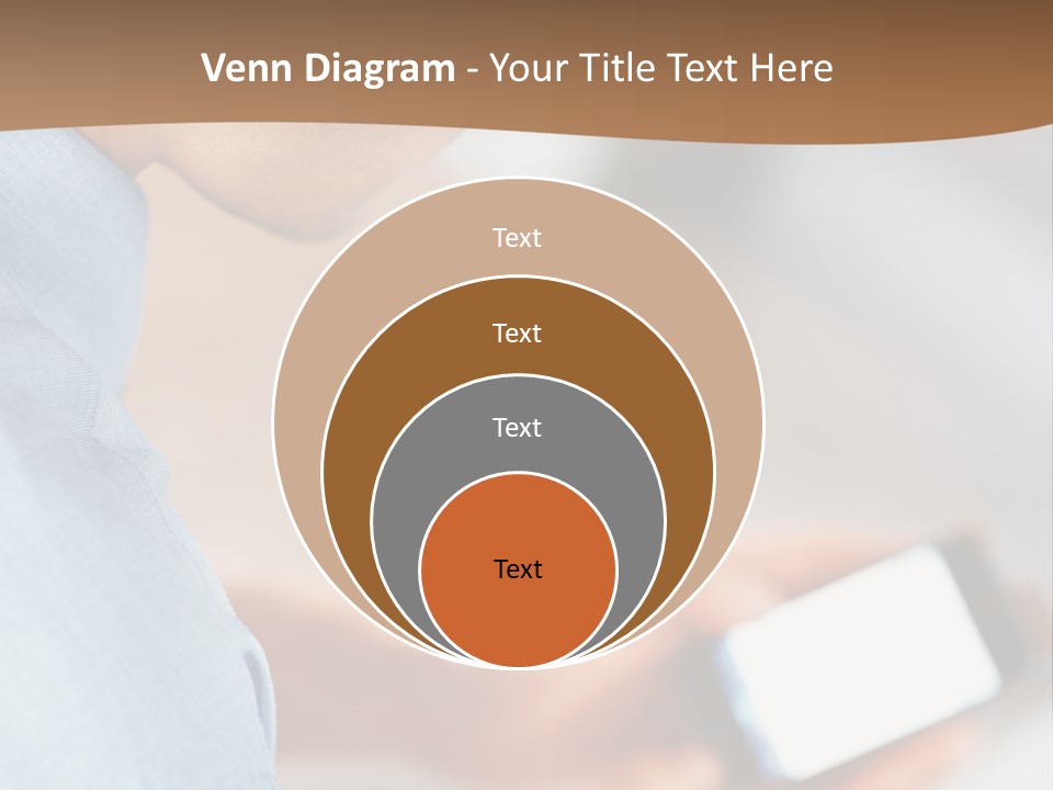 Man Adjusts His Smartphone PowerPoint Template
