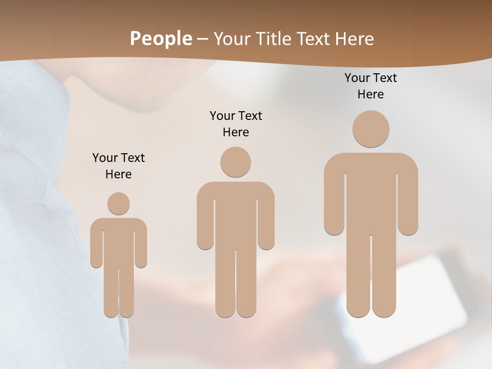 Man Adjusts His Smartphone PowerPoint Template