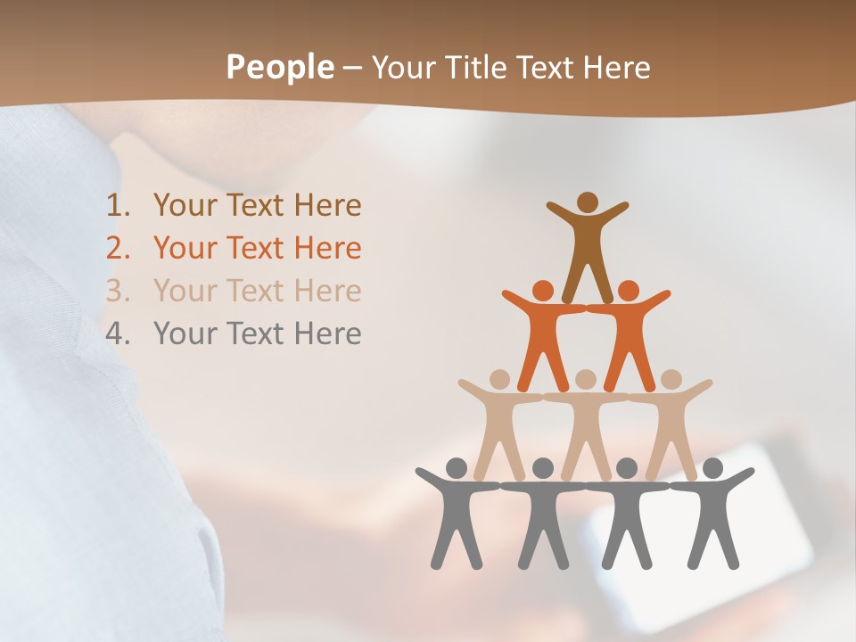 Man Adjusts His Smartphone PowerPoint Template