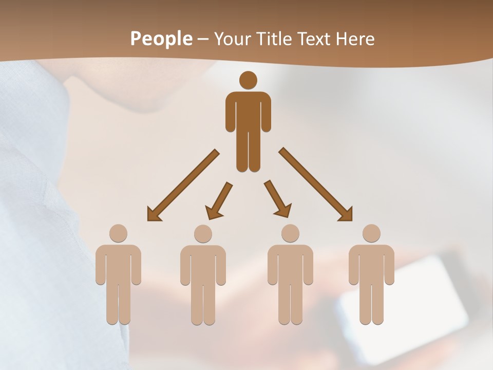 Man Adjusts His Smartphone PowerPoint Template