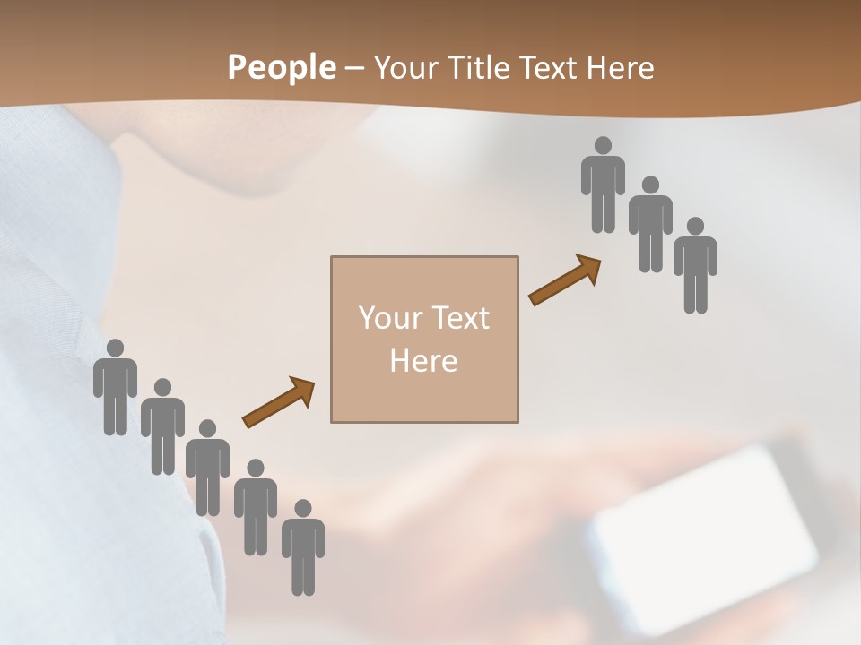 Man Adjusts His Smartphone PowerPoint Template
