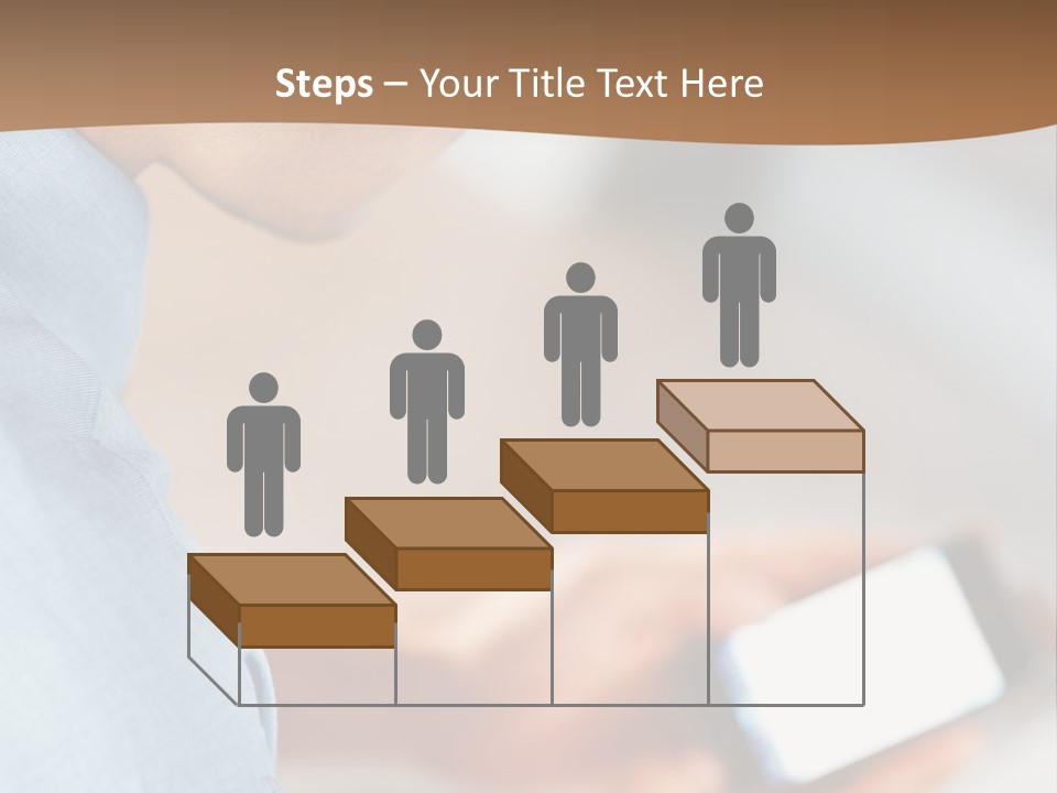 Man Adjusts His Smartphone PowerPoint Template
