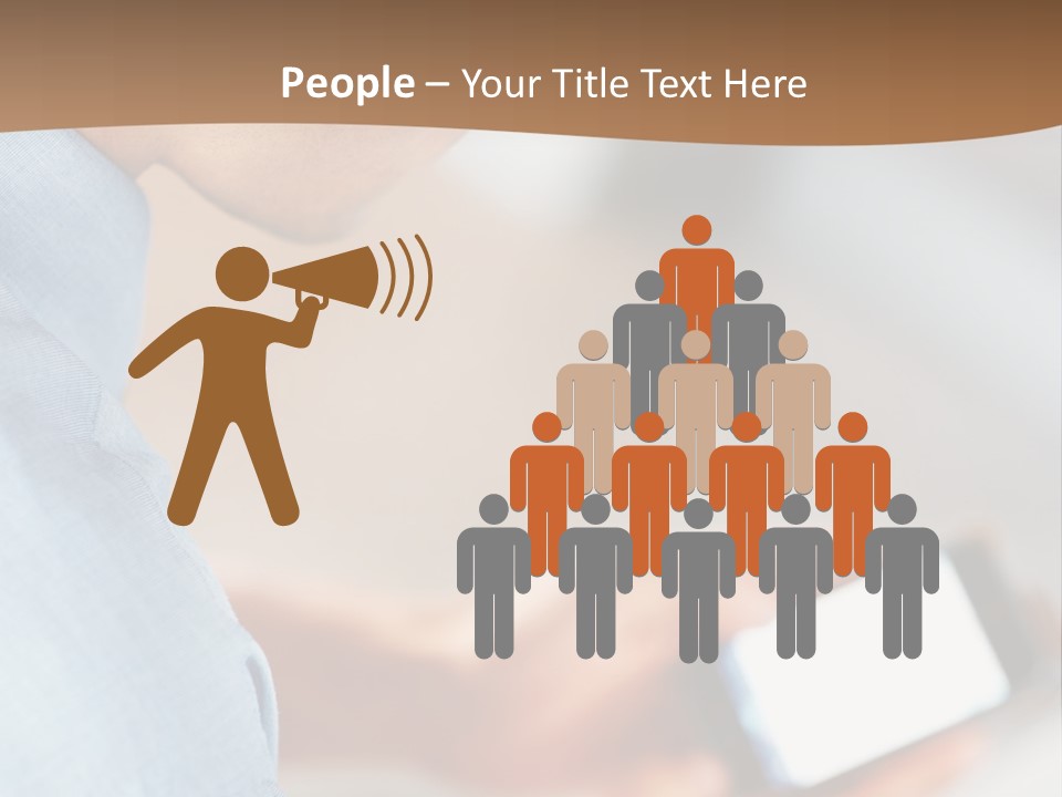 Man Adjusts His Smartphone PowerPoint Template