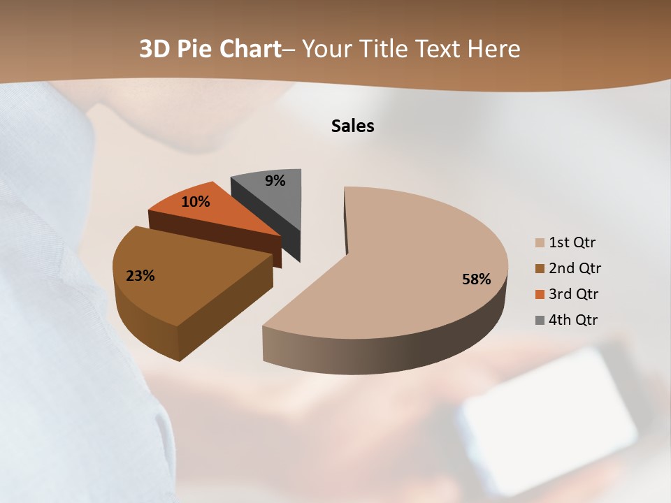 Man Adjusts His Smartphone PowerPoint Template