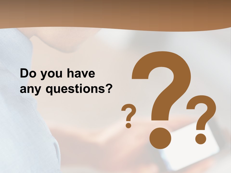 Man Adjusts His Smartphone PowerPoint Template