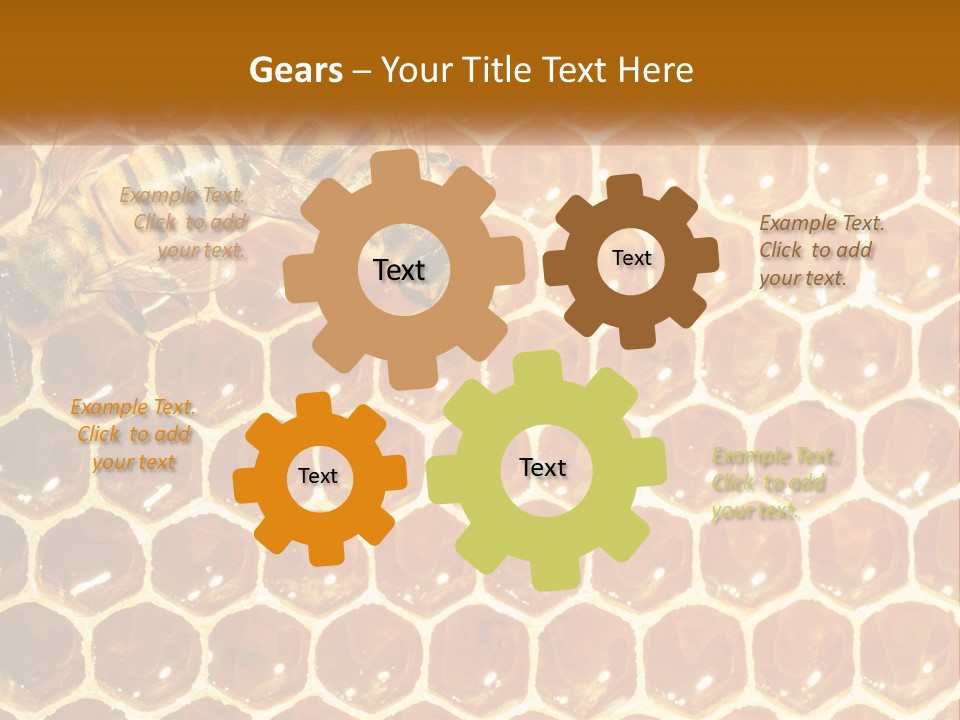 Bees On Combs PowerPoint Template