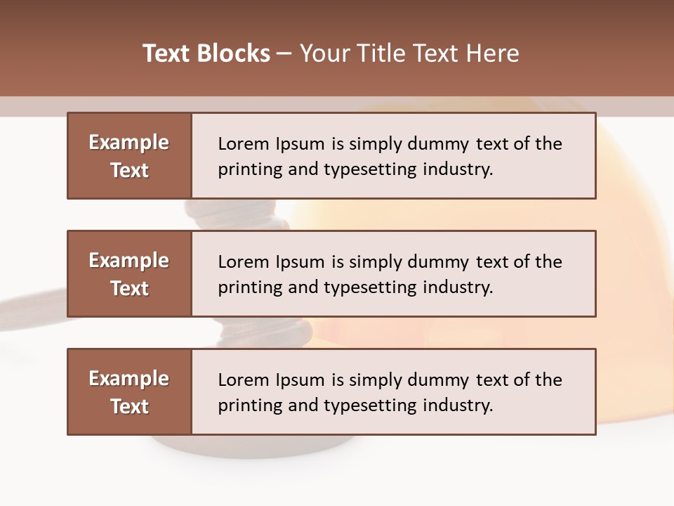 Construction Helmet And Referee Hammer PowerPoint Template