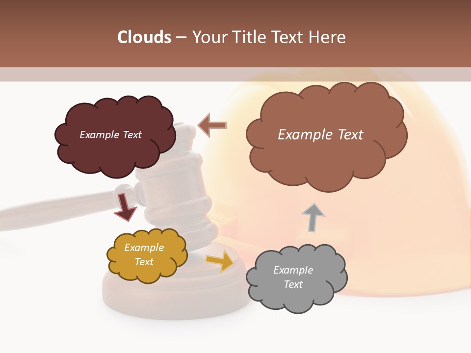 Construction Helmet And Referee Hammer PowerPoint Template