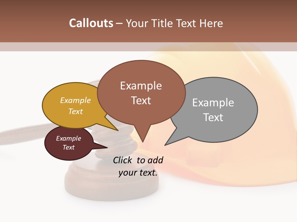 Construction Helmet And Referee Hammer PowerPoint Template