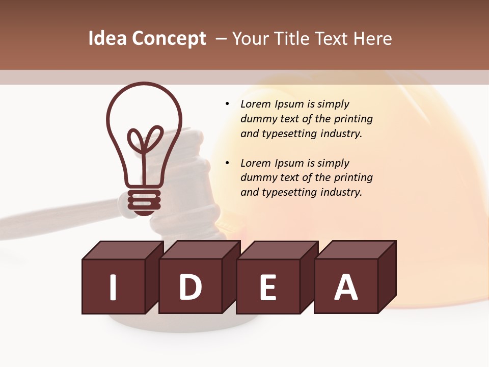 Construction Helmet And Referee Hammer PowerPoint Template