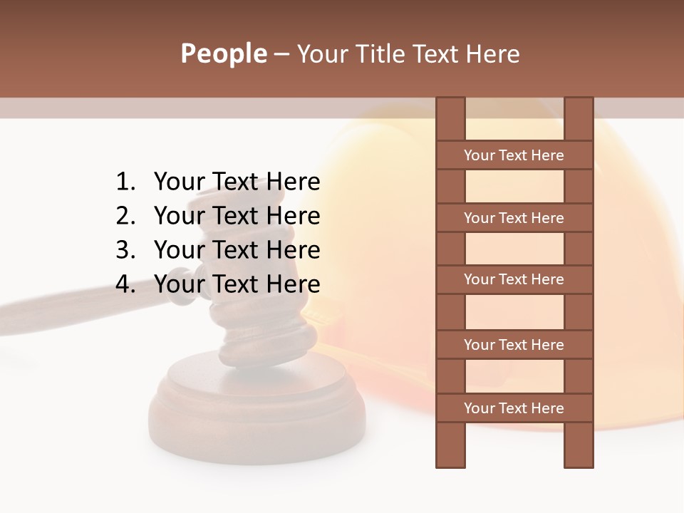 Construction Helmet And Referee Hammer PowerPoint Template