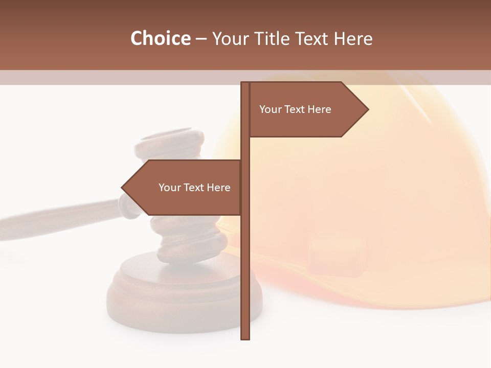 Construction Helmet And Referee Hammer PowerPoint Template