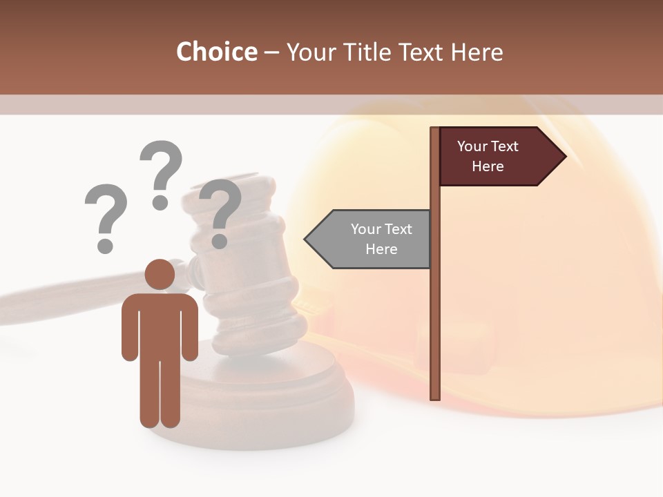 Construction Helmet And Referee Hammer PowerPoint Template