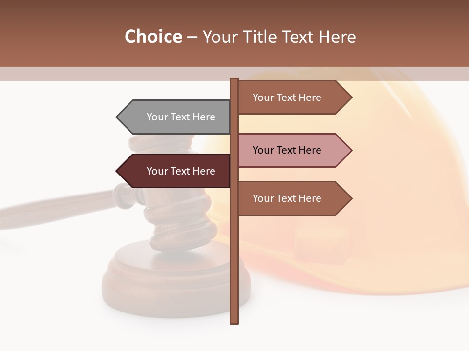 Construction Helmet And Referee Hammer PowerPoint Template