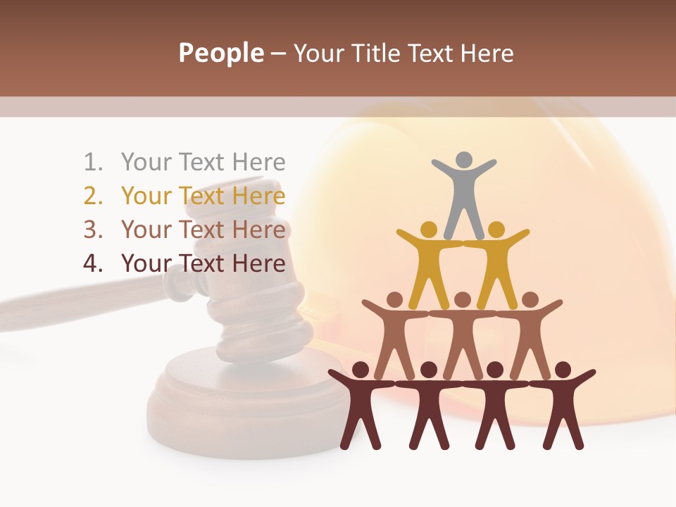 Construction Helmet And Referee Hammer PowerPoint Template