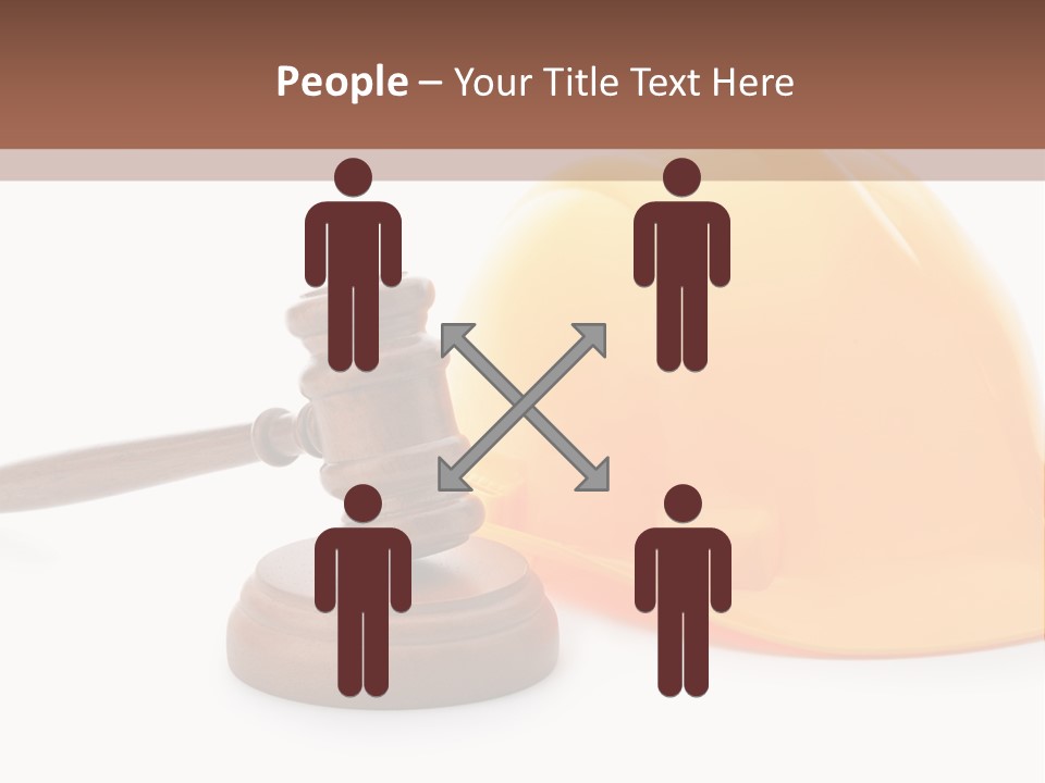 Construction Helmet And Referee Hammer PowerPoint Template