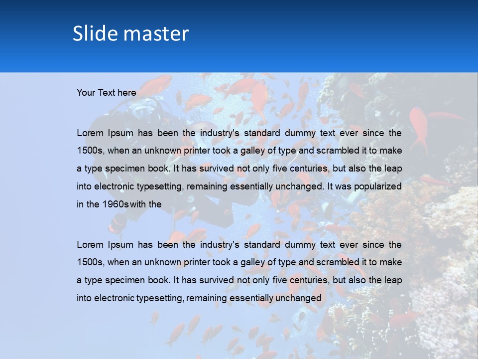 Scuba Diver And Fish PowerPoint Template