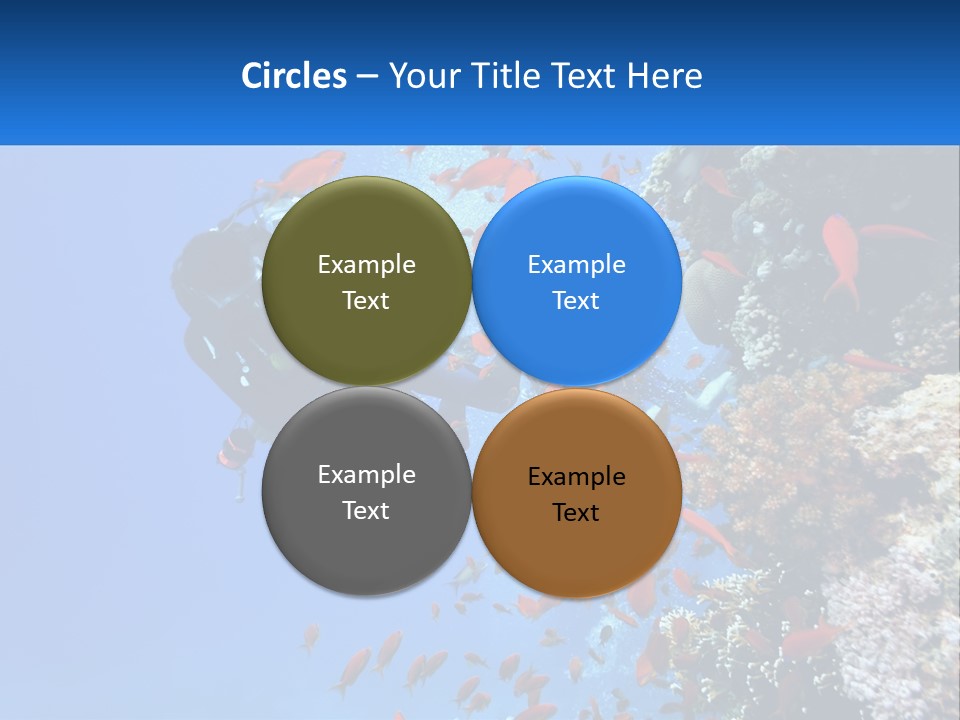 Scuba Diver And Fish PowerPoint Template