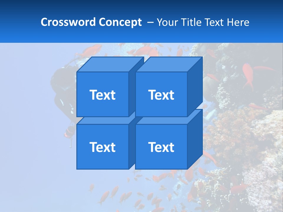 Scuba Diver And Fish PowerPoint Template