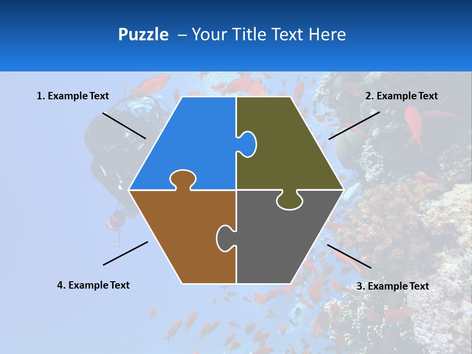 Scuba Diver And Fish PowerPoint Template