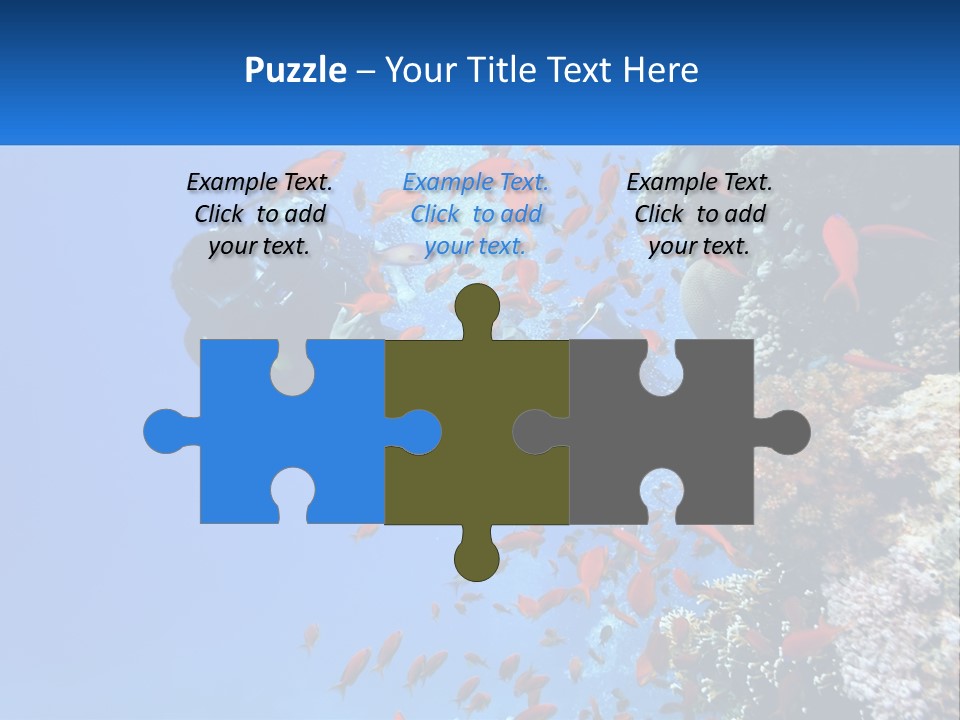 Scuba Diver And Fish PowerPoint Template