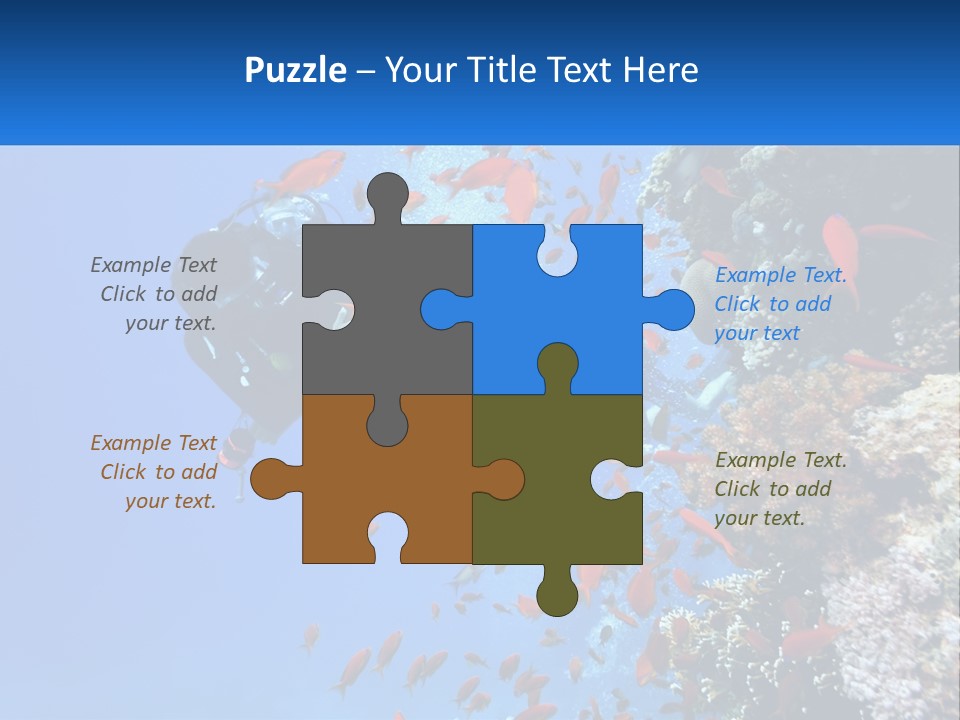 Scuba Diver And Fish PowerPoint Template