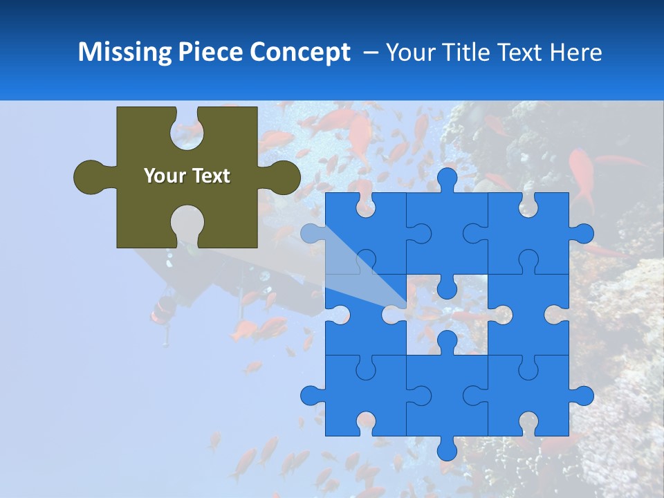 Scuba Diver And Fish PowerPoint Template