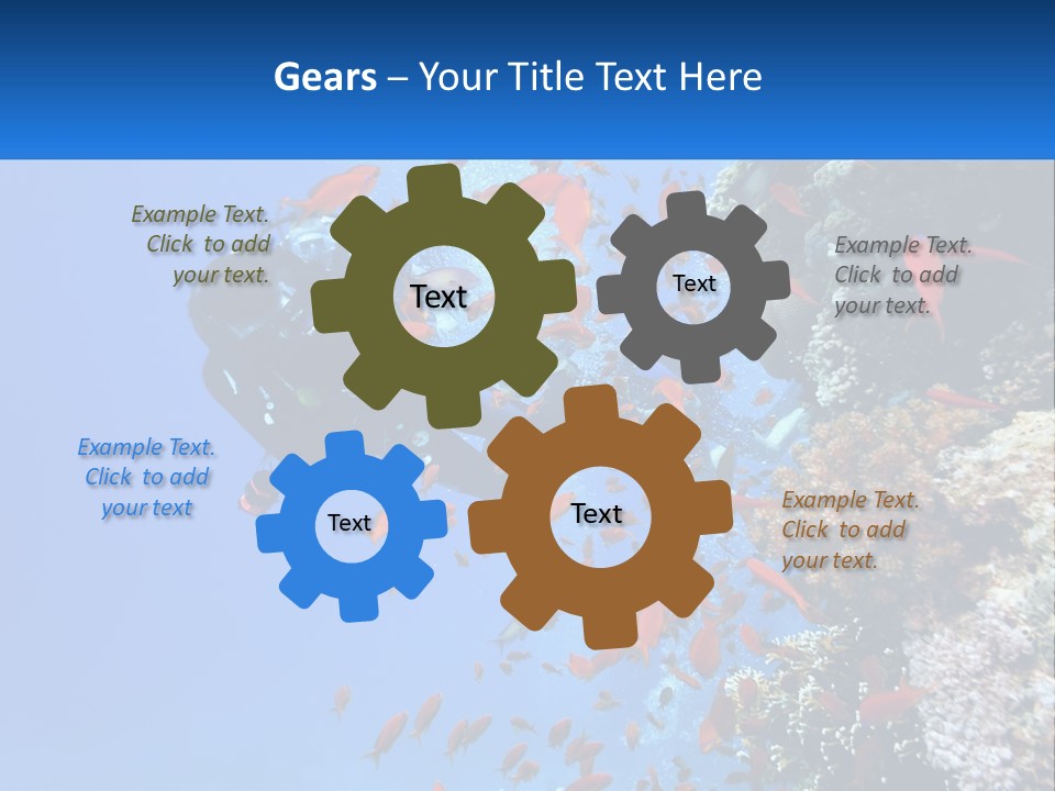 Scuba Diver And Fish PowerPoint Template