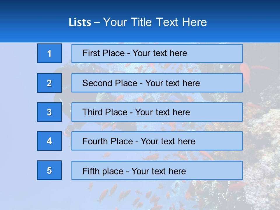 Scuba Diver And Fish PowerPoint Template