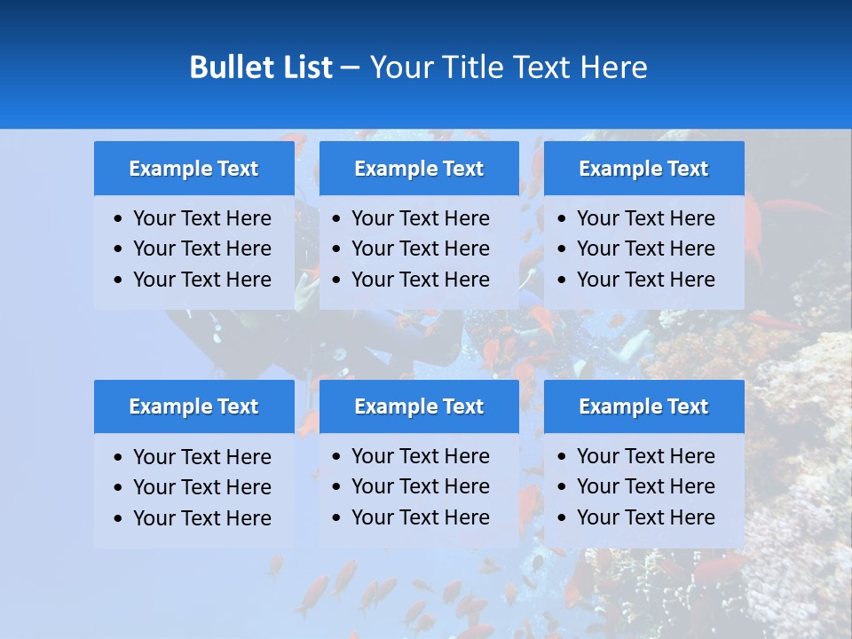 Scuba Diver And Fish PowerPoint Template