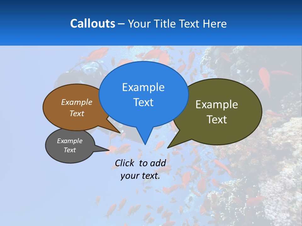 Scuba Diver And Fish PowerPoint Template