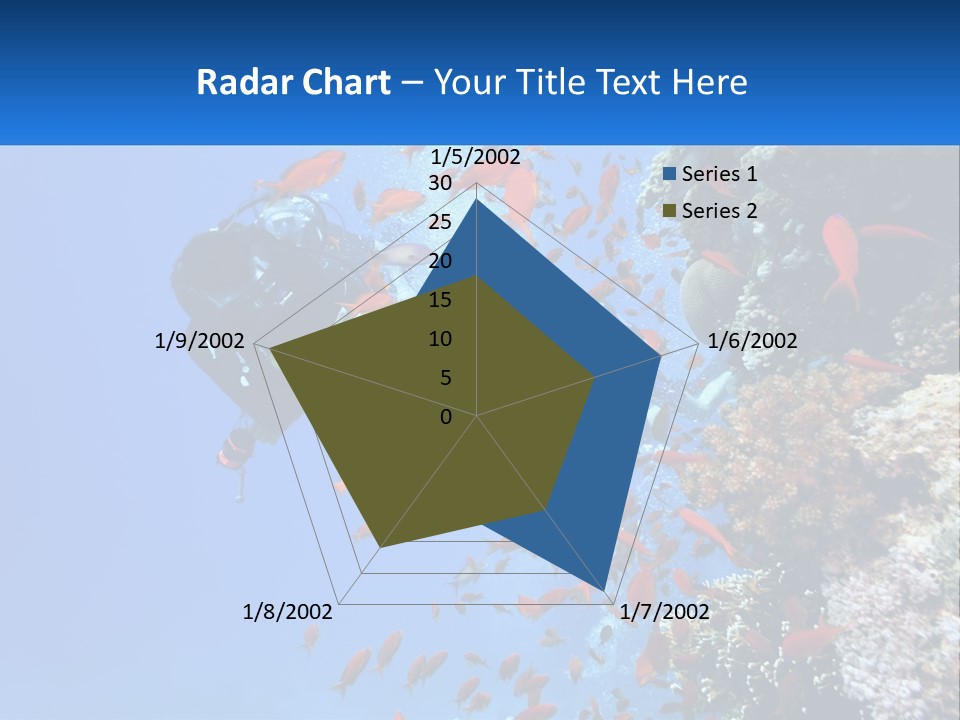 Scuba Diver And Fish PowerPoint Template