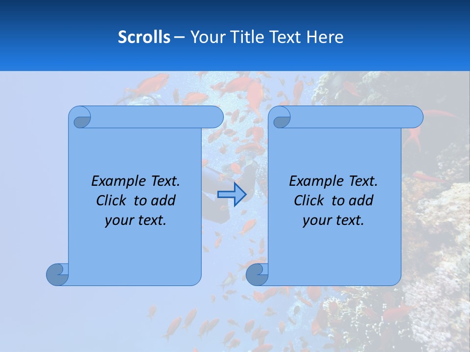 Scuba Diver And Fish PowerPoint Template