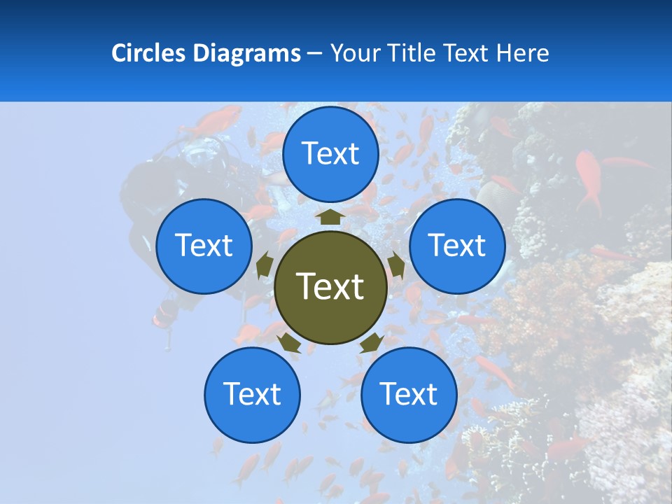 Scuba Diver And Fish PowerPoint Template