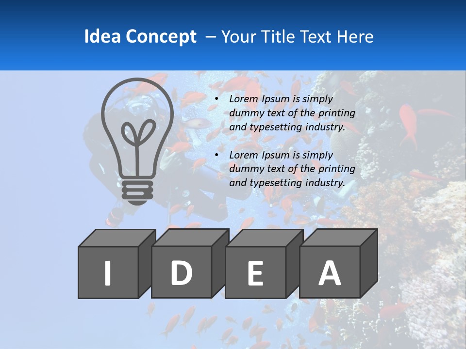 Scuba Diver And Fish PowerPoint Template