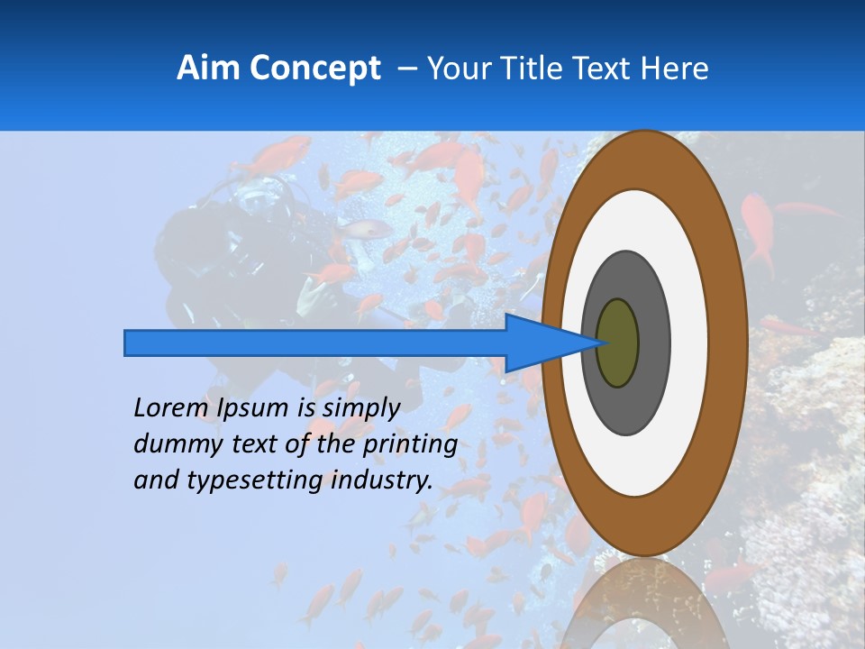 Scuba Diver And Fish PowerPoint Template