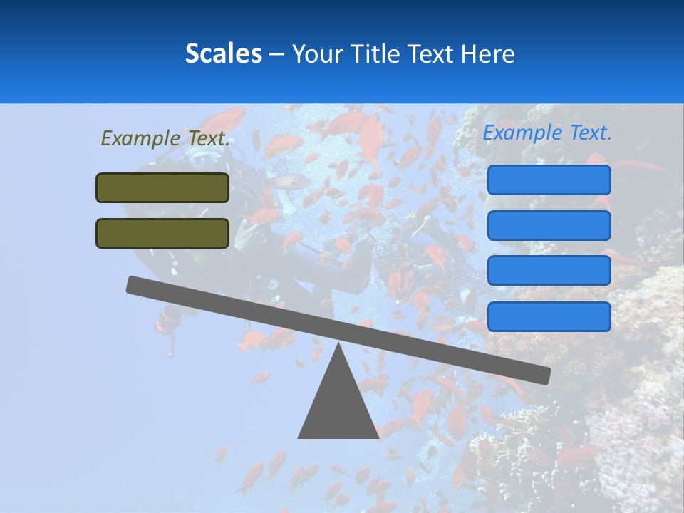 Scuba Diver And Fish PowerPoint Template
