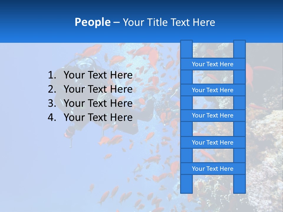 Scuba Diver And Fish PowerPoint Template