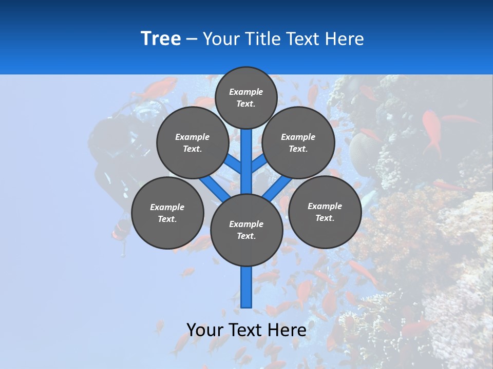 Scuba Diver And Fish PowerPoint Template