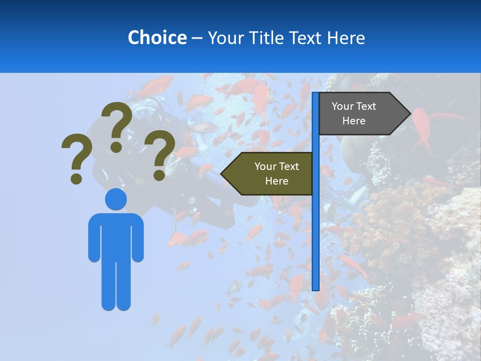 Scuba Diver And Fish PowerPoint Template